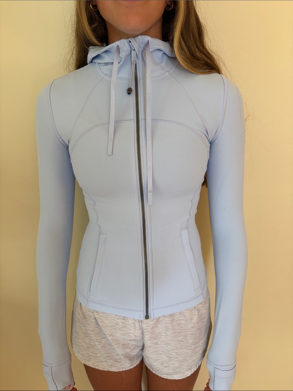 lululemon athletica Light Blue Full-Zip Hooded Active Define Jacket. Periwinkle